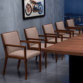 Livramento 辦公室實木皮革特色休閒扶手椅